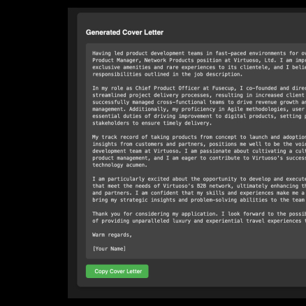 Cover Letter Generator